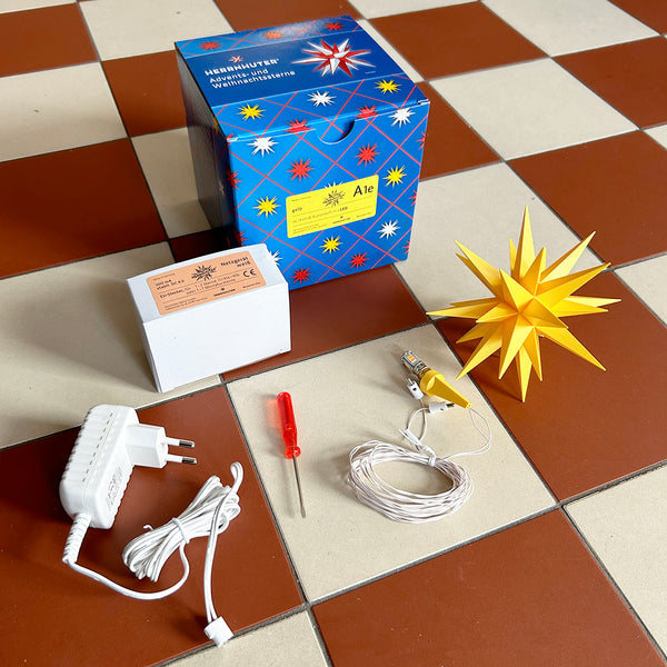 Kit Herrnhuter Christmas Star Mini Yellow 13 cm + Power supply
