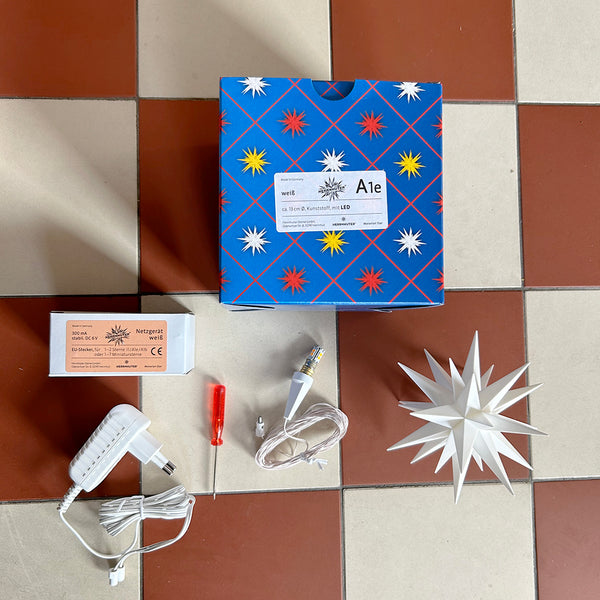 Kit Herrnhuter Christmas Star Mini White 13 cm + Power supply