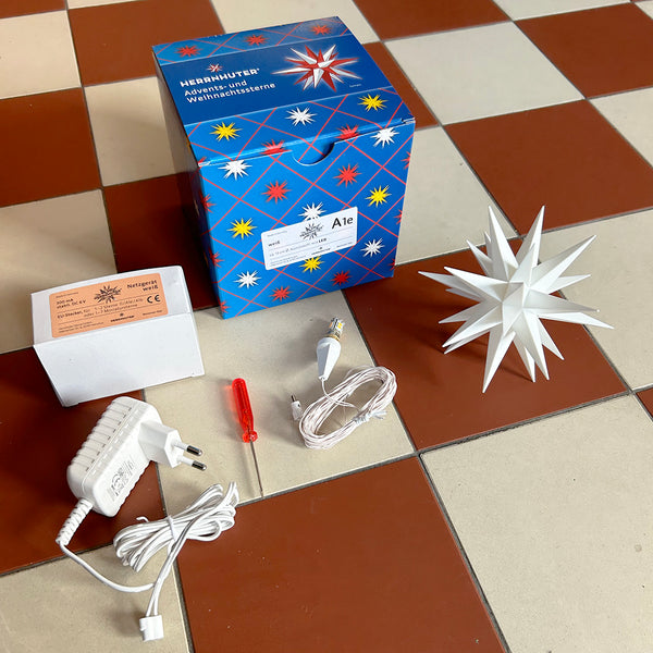 Kit Herrnhuter Christmas Star Mini White 13 cm + Power supply