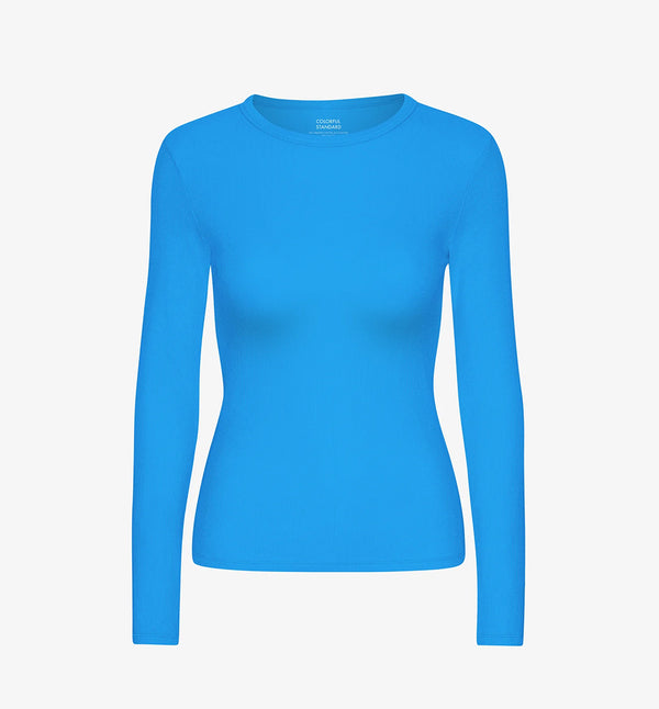 Ribbstickad långärmad t-shirt från Colorful standard i ekologisk bomull. Figurnära, lite tight modell. Förtvättad.
Färg: Stillahavsblå / Pacific blue
Material: 95 % ekologisk bomull, 5 % elastan. Vikt jersey 220g