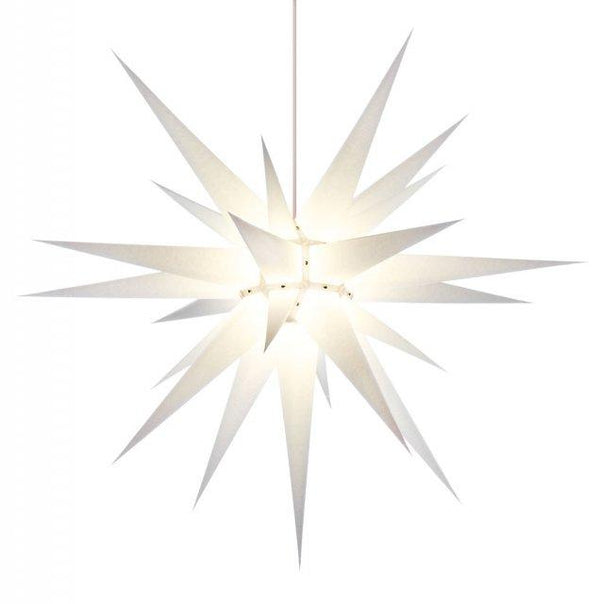 Pappersstjärna från Herrnhuter sterne. Julstjärna, moldavien star. Vit, 80 cm.
