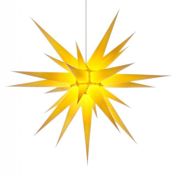 Pappersstjärna från Herrnhuter sterne. Julstjärna, moldavien star. Gul, 80 cm.