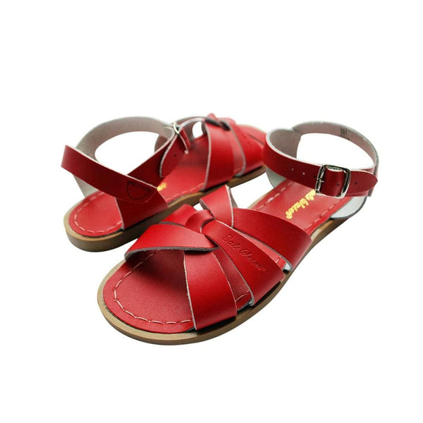salt water sandals original red, röda sandaler dam