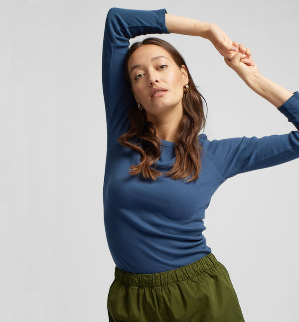 Colorful Standard Langærmet T-shirt Petrol Blue