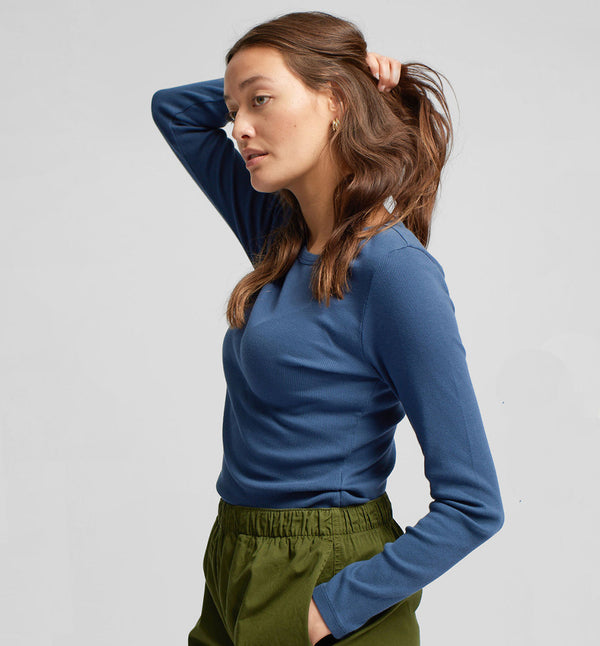 Colorful Standard Langærmet T-shirt Petrol Blue