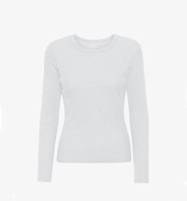 ekologisk långärmad t-shirt från colorful standard, vit optical white