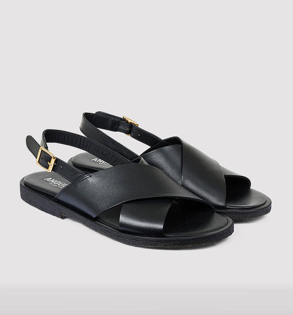 Angulus classic cross sandal Black