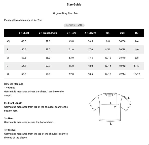 Colorful Standard Organic Boxy Crop Tee Optical White