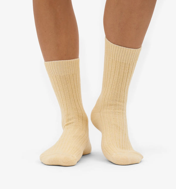 Colorful Standard Merino Strumpor Soft Yellow