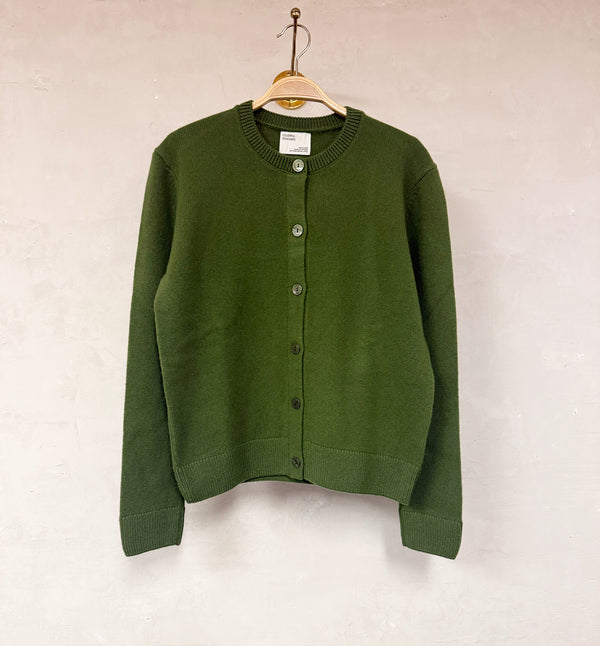 Kofta i återvunnen merinoull från Colorful Standard.&nbsp;

Färg: Fern Green / Ormbunksgrön

Material: Tillverkad av 100 % återvunnen merinoull, certifierad enligt Global Recycled Standard (GRS).

Tillverkad i: Portugal

Skötselråd: Handtvätt