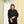 Load image into Gallery viewer, Jackie kimonojacka är lite boxig i modellen, v-ringad, två stora fickor fram, ok i ryggen och fyra knappar fram.&nbsp;&nbsp;

Färg: Svart

Material:&nbsp;100% linne

Materialursprung:&nbsp;Detta tyg är ett deadstock tyg och kommer från Italien.&nbsp;
