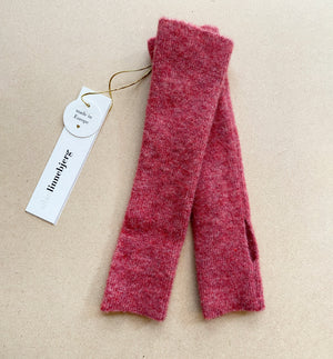 Stickade handledsvärmare i mjuk alpackablandning. Ca 32 cm, hål för tumme.

Färg: Rosa

Material: 48% baby alpackaull, 20% ull, 30% polyamid, 2% elastan.

Tillverkad i: Serbien

Tvätt:&nbsp;30 grader fintvätt