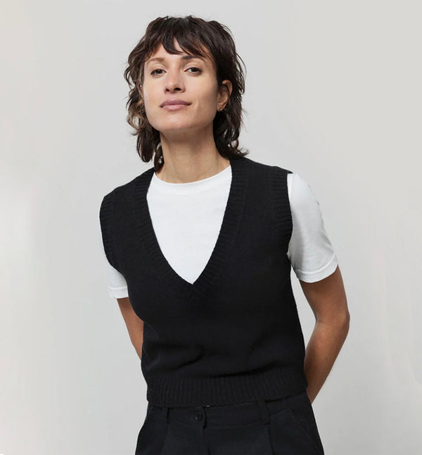 Rifò Melania Recycled Wool Vest Black