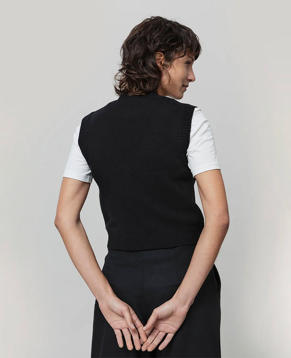 Rifò Melania Recycled Wool Vest Black