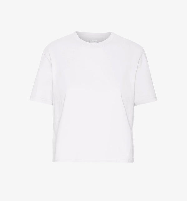Ekologisk t-shirt i boxig och lite kortare modell från Colorful standard. Förtvättad.

Färg:&nbsp;Vit

Material: 100 % ekologisk bomull

Certifierad med:&nbsp; Miljövänlig färg - Oeko-Tex®, PETA Approved Vegan

Tillverkad i: Portugal

Skötselråd:&nbsp;Fintvätt max 40 grader