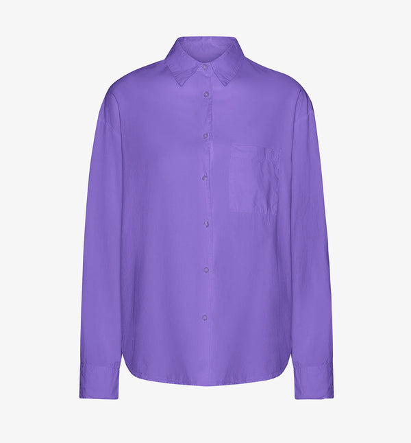 Oversized skjorta&nbsp;från Colorful standard i ekologisk bomull. Förtvättad.

Färg: Lila

Material:&nbsp;100 % ekologisk bomull

Certifierad med:&nbsp; Miljövänlig färg - Oeko-Tex®, PETA Approved Vegan

Tillverkad i: Portugal

Skötselråd:&nbsp;Fintvätt max 40 grader