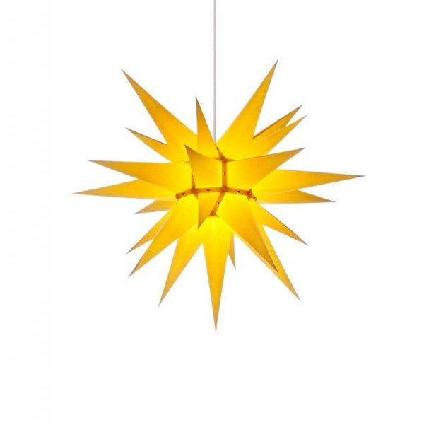 Pappersstjärna från Herrnhuter sterne. Julstjärna, moldavien star. Gul 60 cm.