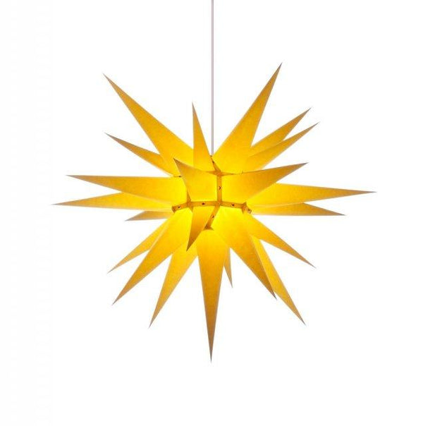 Pappersstjärna från Herrnhuter sterne. Julstjärna, moldavien star. Gul 70 cm.