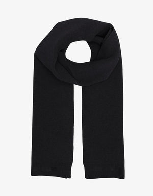 Black, svart halsduk i återvunnen merinoull, colorful standard