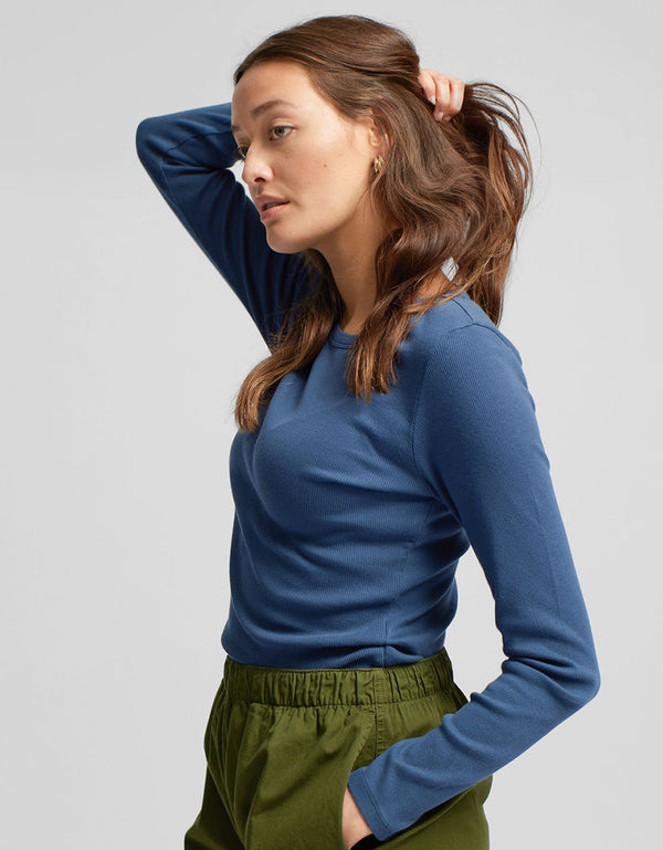 ekologisk ribbstickad långärmad t-shirt från Colorful standard, ekologisk bomull