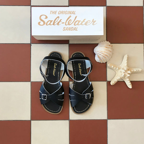 Salt-Water sandal original svart läder